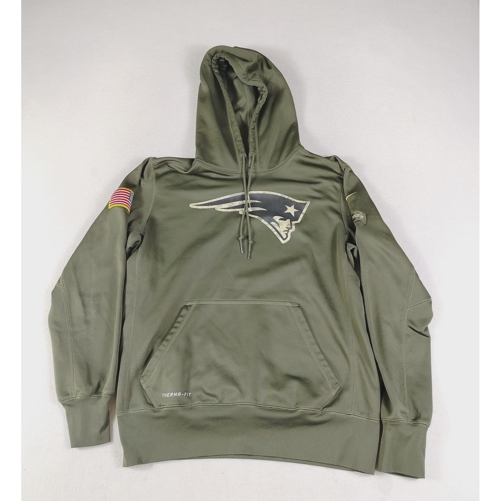 New England Patriots Hoodie MED‎ NFL Nike Therma FIT Salute to Service Military